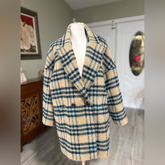 ba&sh Checkered Beige and Blue Jacket - Picture 4 of 16